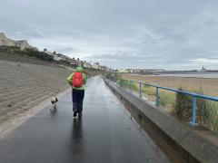 Coming into Newbiggin-by-the-Sea - still raining